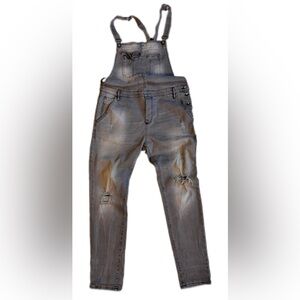 Zara Men’s Distressed Denim Overalls